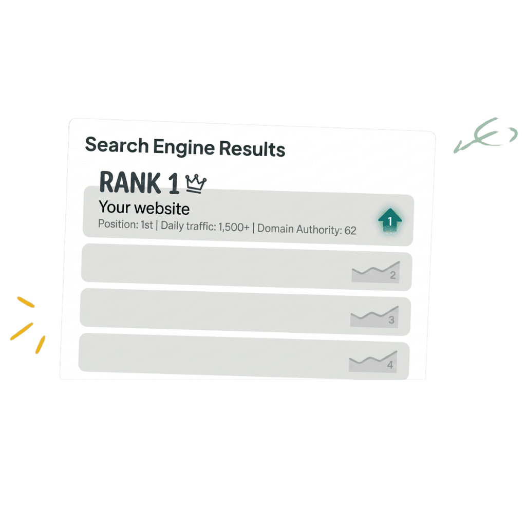 SEO ranking icon showing search visibility growth