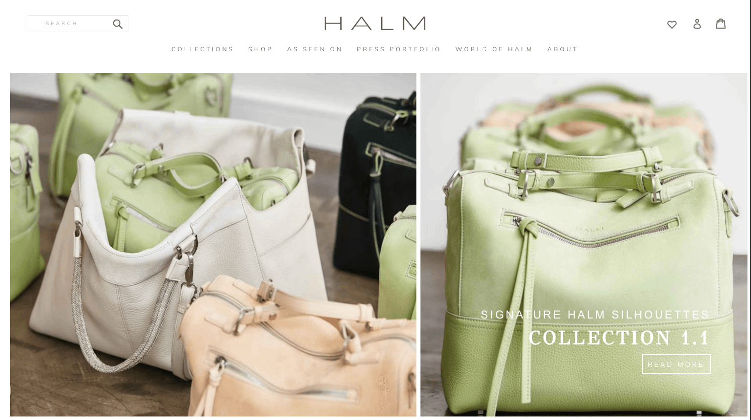 HALM luxury fashion ecommerce website